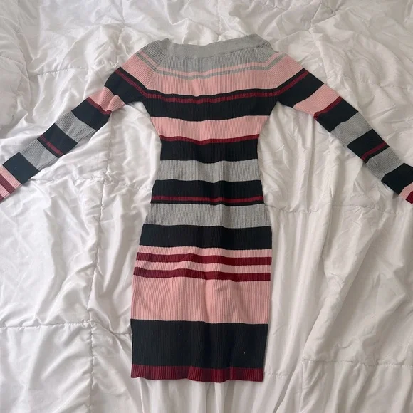 Fashion Nova | Dresses | Striped Off The Shoulder Sweater Mini Dress |  Poshmark